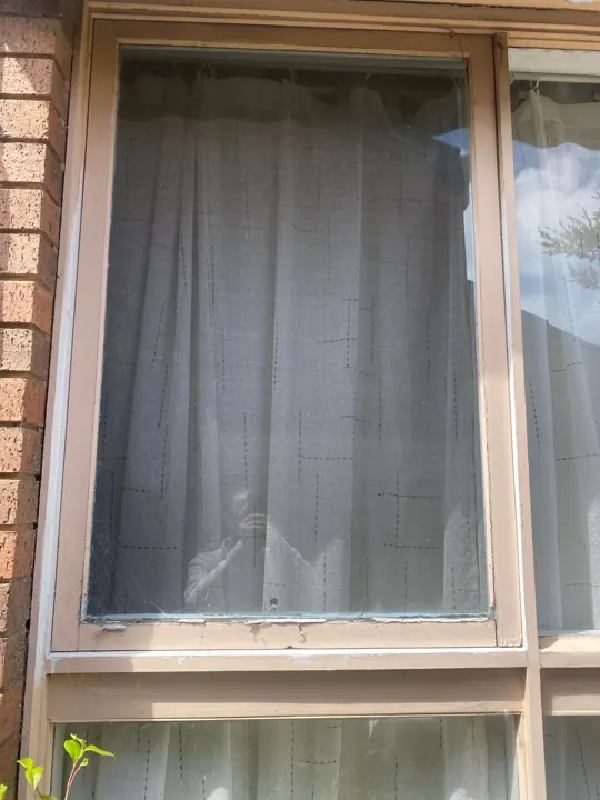 Aluminium window with new glass fitted